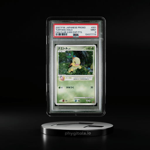2007 POKEMON JPN PROMO FAN CLUB 2,000 EXP PTS. #001 TURTWIG-HOLO PSA 9