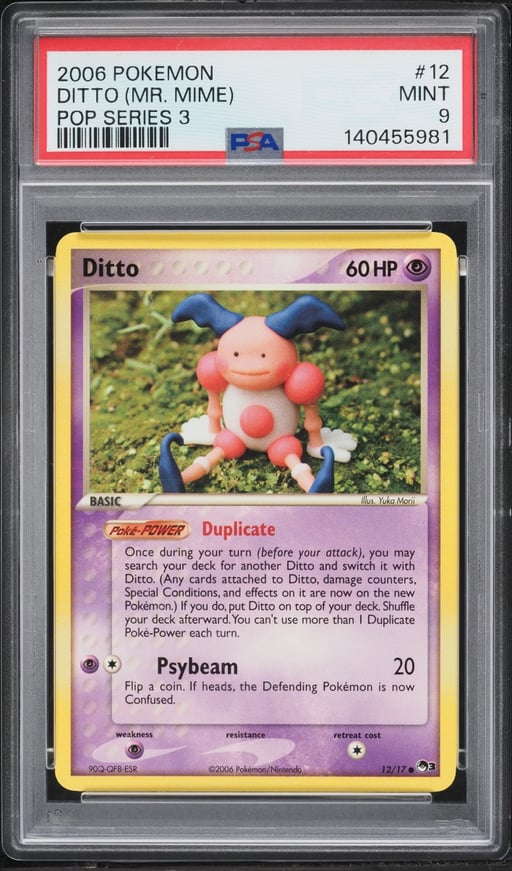 2006 Pokemon POP Series 3 Ditto Mr. Mime #12 PSA 9 MINT