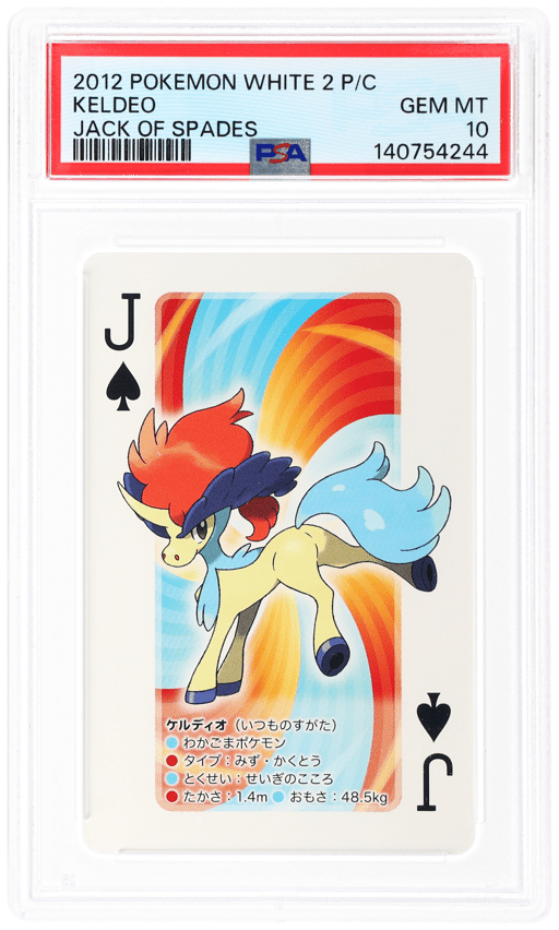 2012 Pokemon White 2 Playing Cards Jack of Spades Keldeo PSA 10