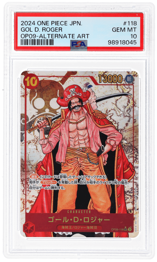 2024 One Piece Emperors In the New World Japanese Alternate Art Gol.D.Roger #OP09118 PSA 10