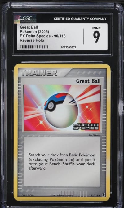 2005 Pokemon EX Delta Species Reverse Holo Great Ball #90 CGC 9 MINT