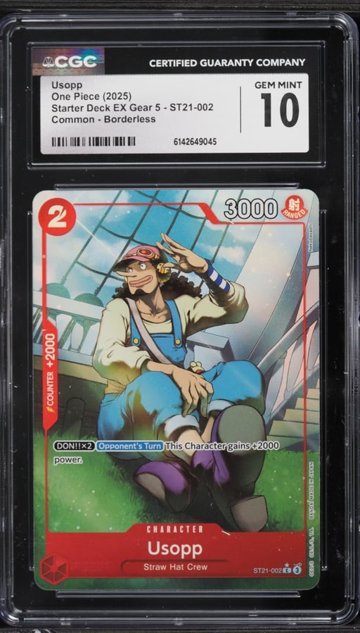 2025 One Piece Starter Deck EX Gear 5 Borderless Alt Art Usopp #ST21-002 CGC 10 GEM MINT