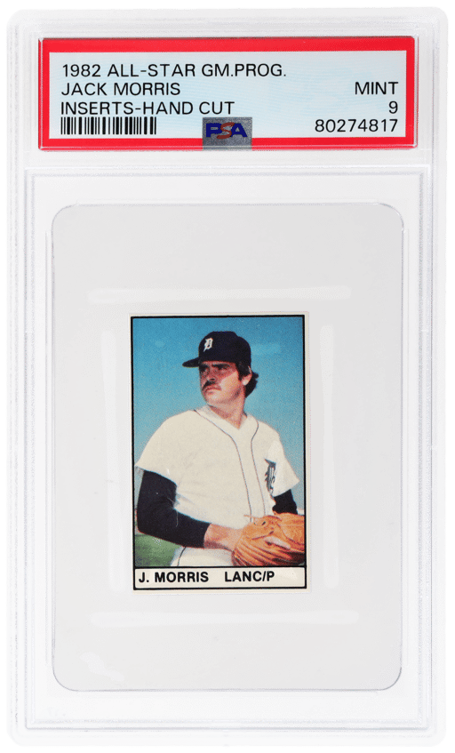 1982 All Star Game Program Inserts Hand Cut Jack Morris PSA 9