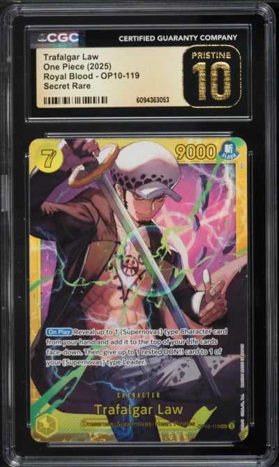 2025 One Piece Royal Blood SEC Trafalgar Law #OP10-119 CGC 10 PRISTINE