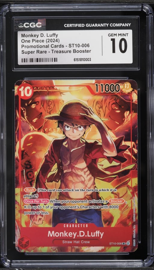 2024 One Piece Promo Treasure Booster SR Monkey D. Luffy #ST10-006 CGC 10 GEM MINT