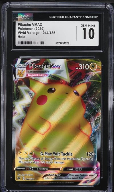 2020 Pokemon Sword & Shield Vivid Voltage Full Art Pikachu VMAX #44 CGC 10 GEM