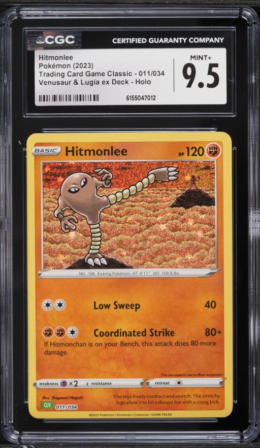 2023 Pokemon TCG Classic Collection Holo Hitmonlee #11 CGC 9.5 MINT+