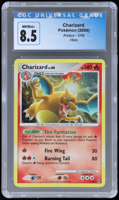 2009 Pokemon Platinum Arceus Holo Charizard #1 CGC 8.5