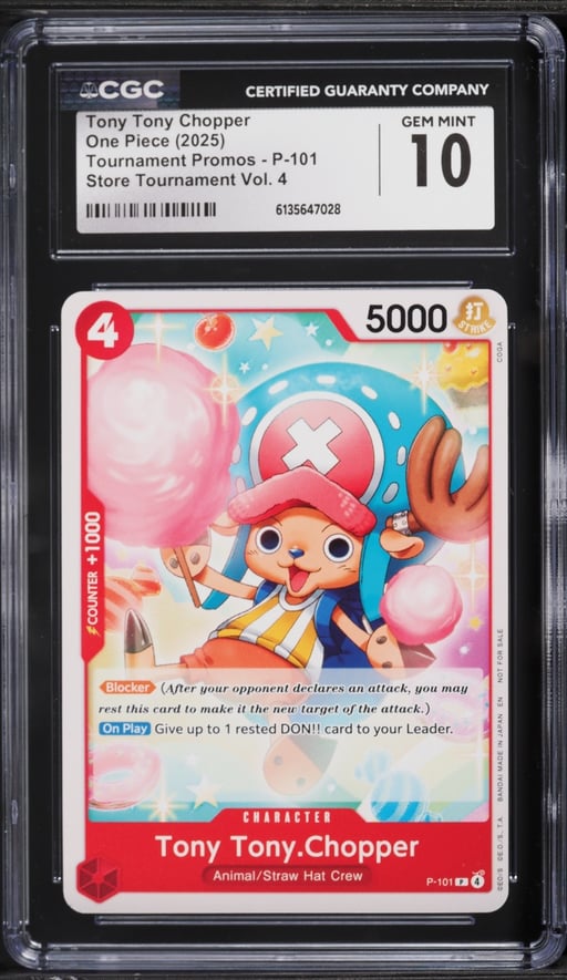 2025 One Piece Tournament Promos Store Vol. 4 Tony Tony Chopper #P-101 CGC 10 GEM MINT