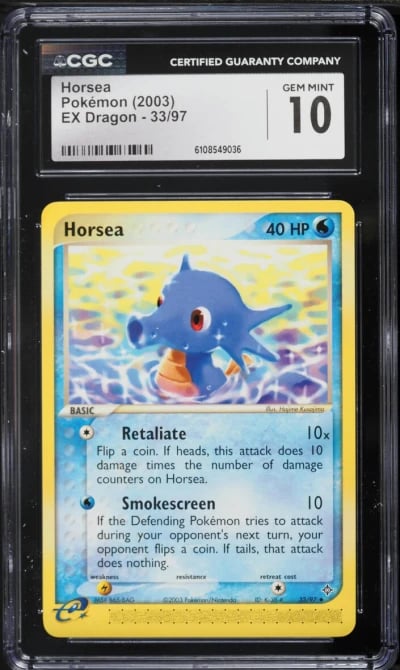 2003 Pokemon EX Dragon Horsea #33 CGC 10 GEM MINT