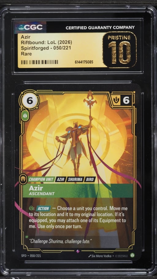 2026 Riftbound: LoL Spiritforged Azir #050 CGC 10 PRISTINE