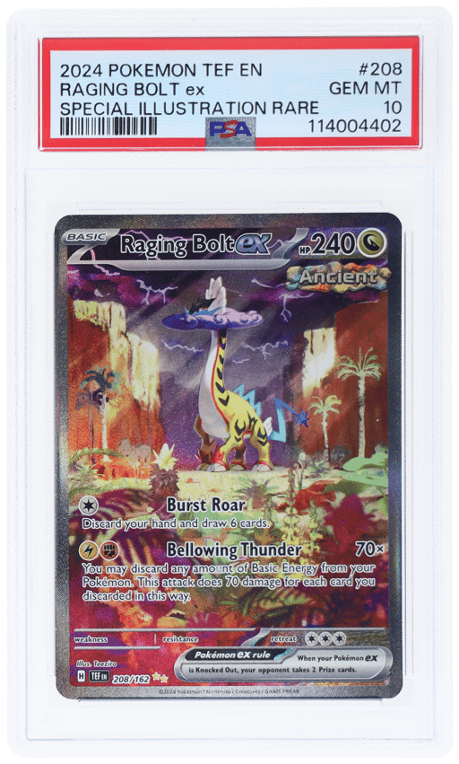 2024 Pokemon Scarlet and Violet Temporal Forces Special Illustration Rare Raging Bolt Ex #208 PSA 10