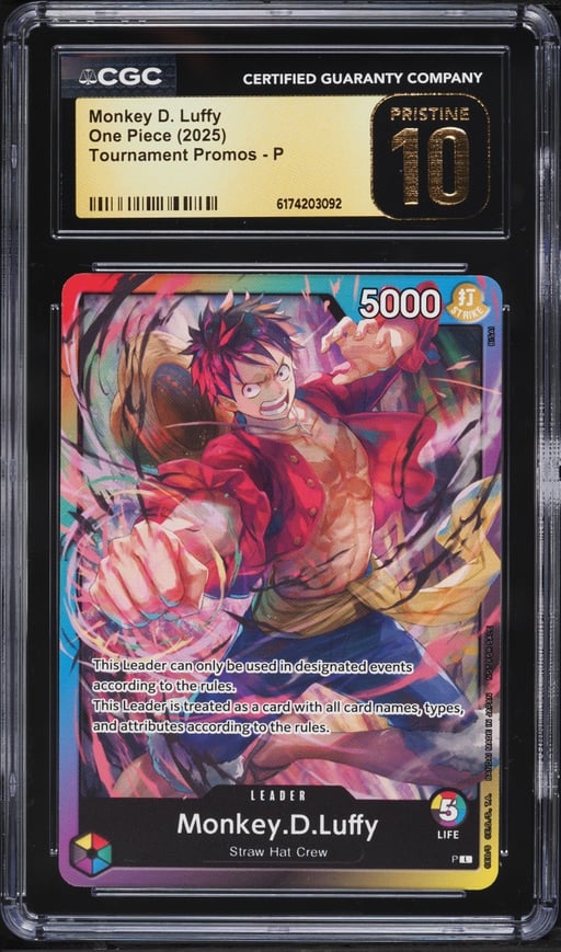 2025 One Piece Tournament Promo Leader Monkey D. Luffy #P CGC 10 PRISTINE