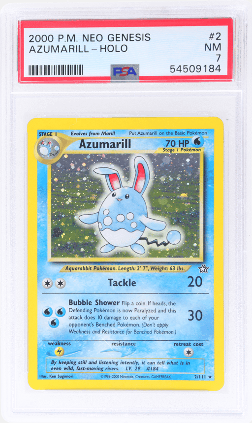 2000 Pokemon Neo Genesis Holo Azumarill #2 PSA 7