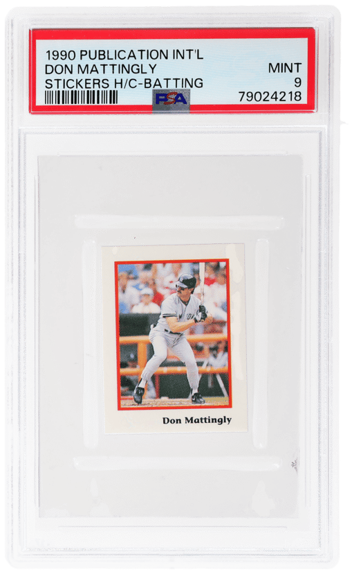 1990 Publication International Stickers Hand Cut Batting Don Mattingly PSA 9