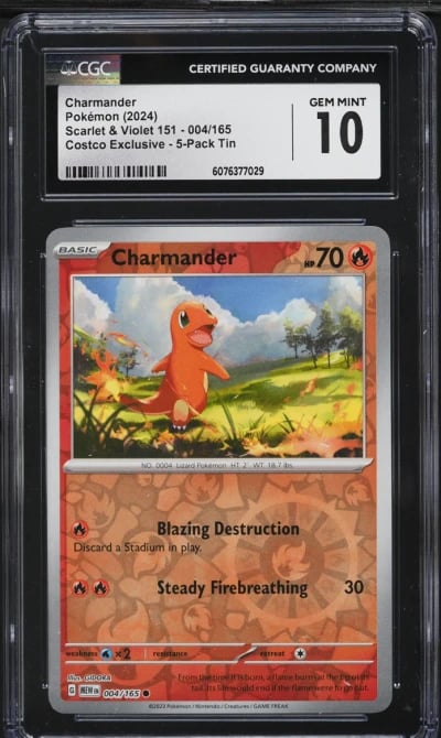 2024 Pokemon Scarlet & Violet 151 Costco Exclusive Charmander #4 CGC 10 GEM MINT