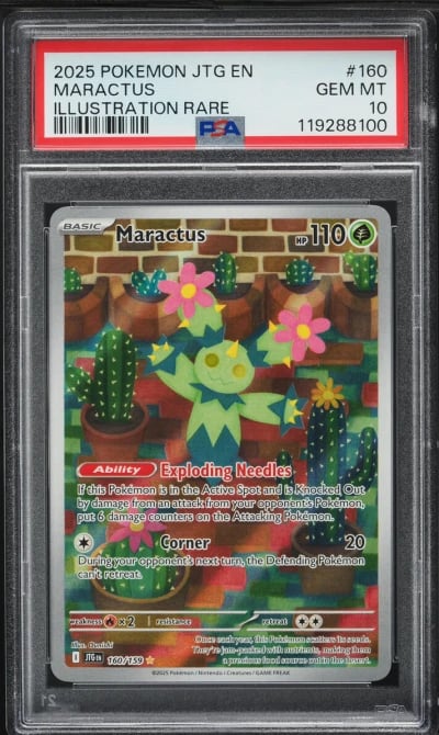2025 Pokemon SV Journey Together Full Art Maractus #160 PSA 10 GEM MINT