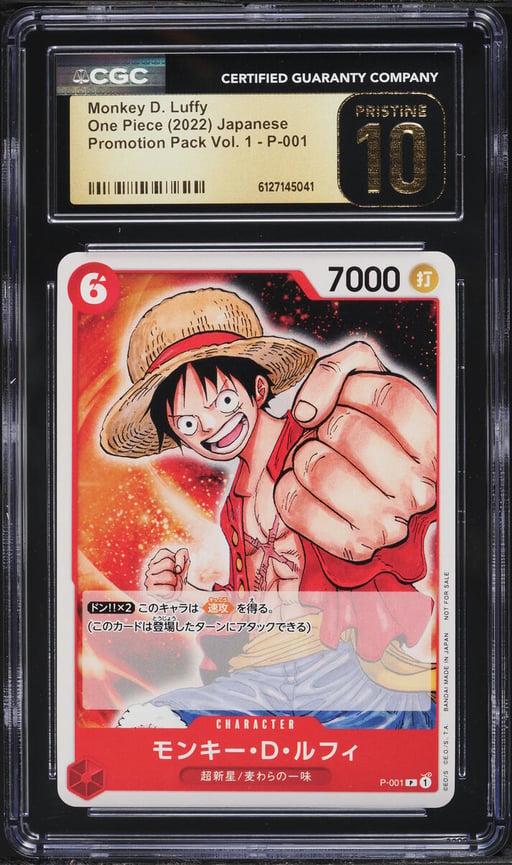 2022 One Piece Japanese Promo Pack Volume 1 Monkey D. Luffy #P-001 CGC 10 PRISTINE