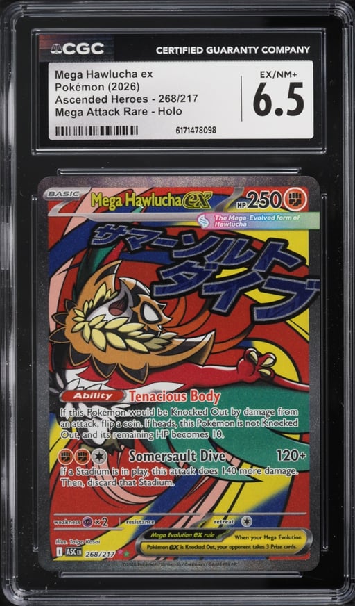 2026 Pokemon Mega Evolution Ascended Heroes MA Mega Hawlucha ex #268 CGC 6.5 EXMT+