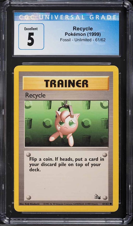 1999 Pokemon Fossil Recycle #61 CGC 5 EX