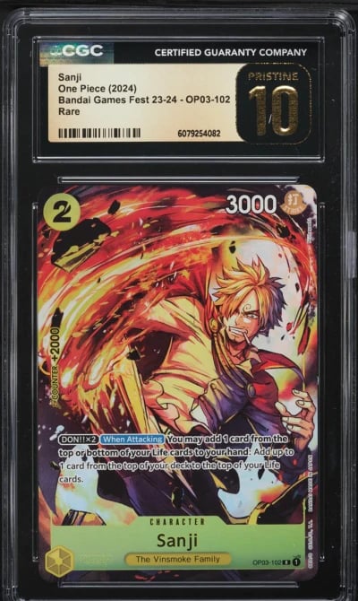 2024 One Piece Bandai Games Fest Sanji #OP03-102 CGC 10 PRISTINE