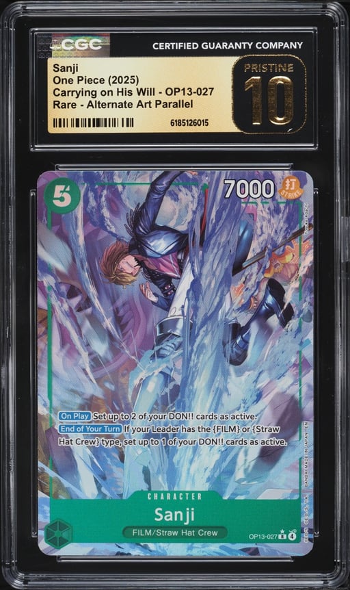 2025 One Piece Carrying On His Will Alt Art Sanji #OP13-027 CGC 10 PRISTINE