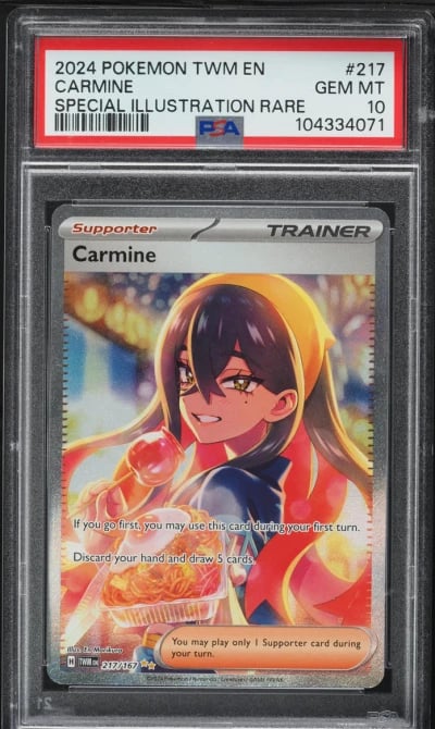 2024 Pokemon SV Twilight Masquerade SIR Carmine #217 PSA 10 GEM MINT
