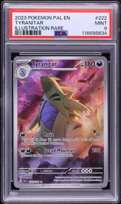 2023 Pokemon Scarlet & Violet Paldea Evolved IR Tyranitar #222 PSA 9 MINT
