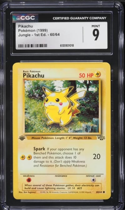 1999 Pokemon Jungle 1st Edition Pikachu #60 CGC 9 MINT