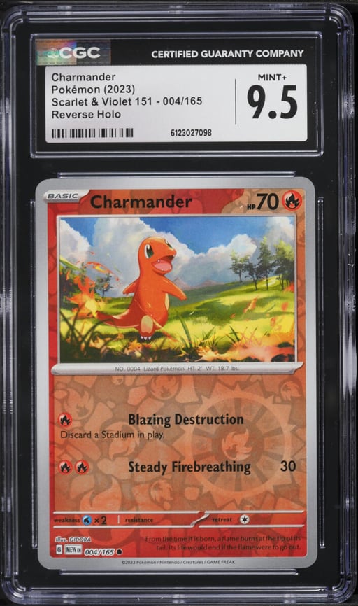 2023 Pokemon Scarlet & Violet 151 Reverse Holo Charmander #4 CGC 9.5 MINT+