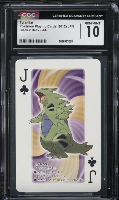 2012 Pokemon Playing Cards Black Kyurem Jack Of Clubs Tyranitar CGC 10 GEM MINT