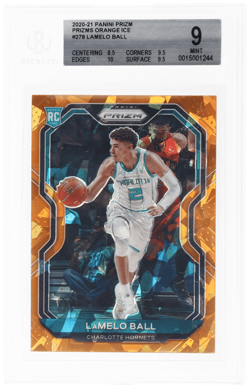 2020 Panini Prizm Orange Ice Prizm Lamelo Ball #278 BGS 9