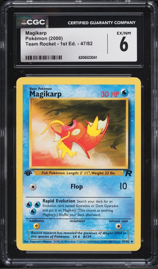 2000 Pokemon Team Rocket 1st Edition Magikarp #47 CGC 6 EXMT