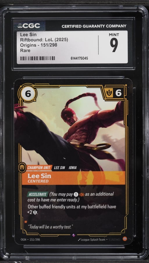 2025 Riftbound League Of Legends LoL Origins Lee Sin #151 CGC 9 MINT