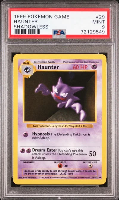 1999 POKEMON BASE SET SHADOWLESS