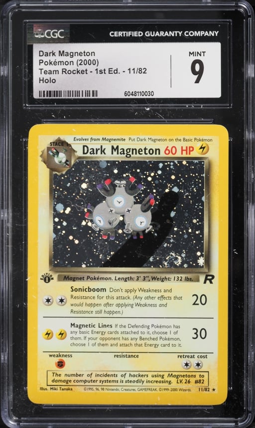 2000 Pokemon Team Rocket 1st Edition Holo Dark Magneton #11 CGC 9 MINT