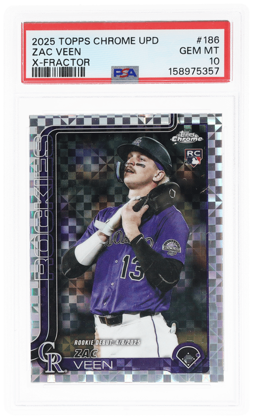 2025 Topps Chrome Update Xfractor Zac Veen #USC186 PSA 10