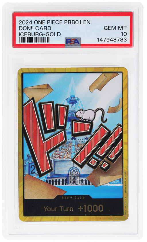 2024 One Piece Premium Booster Japanese Iceburg Gold Don Card PSA 10