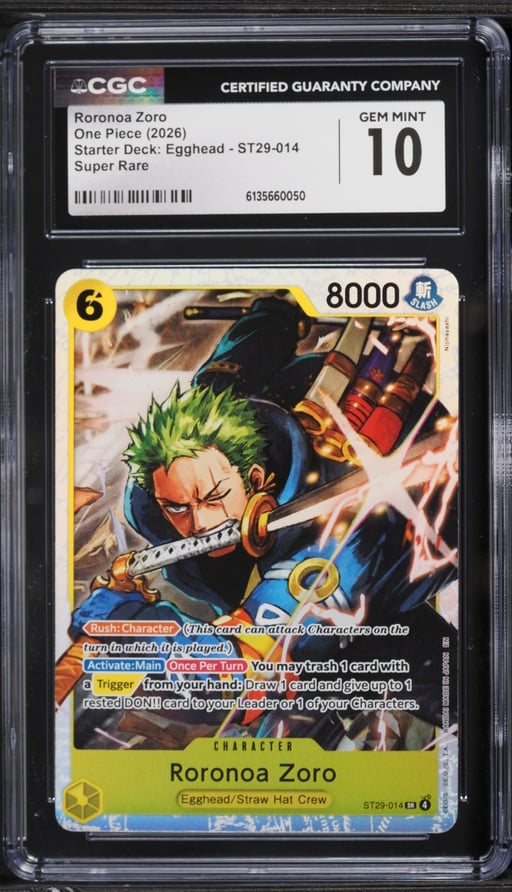 2026 One Piece Starter Deck Egghead SR Roronoa Zoro #ST29-014 CGC 10 GEM MINT