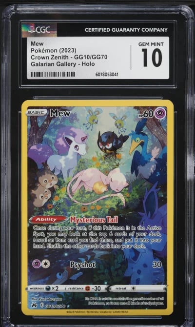 2023 Pokemon Sword & Shield Crown Zenith Full Art Mew #GG10 CGC 10 GEM MINT