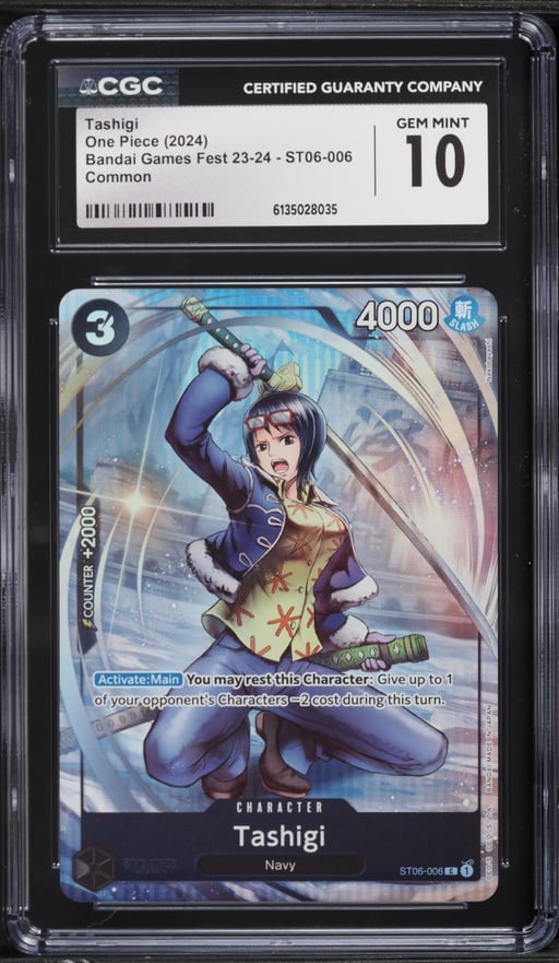 2024 One Piece Bandai Games Fest '23-'24 Tashigi #ST06-006 CGC 10 GEM MINT