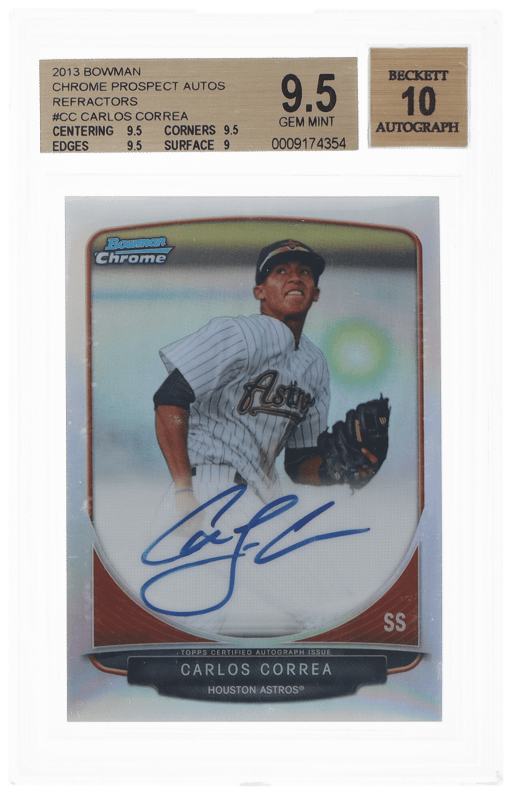2013 Bowman Chrome Prospect Autograph Refractor Carlos Correa #BCPCC 403/500 BGS 9.5