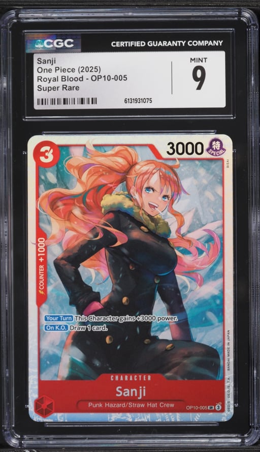 2025 One Piece Royal Blood SR Sanji #OP10-005 CGC 9 MINT