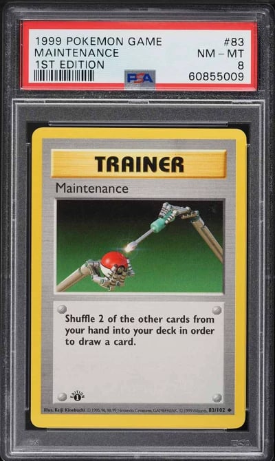 1999 Pokemon Base Set Shadowless 1st Edition Maintenance #83 PSA 8 NM-MT