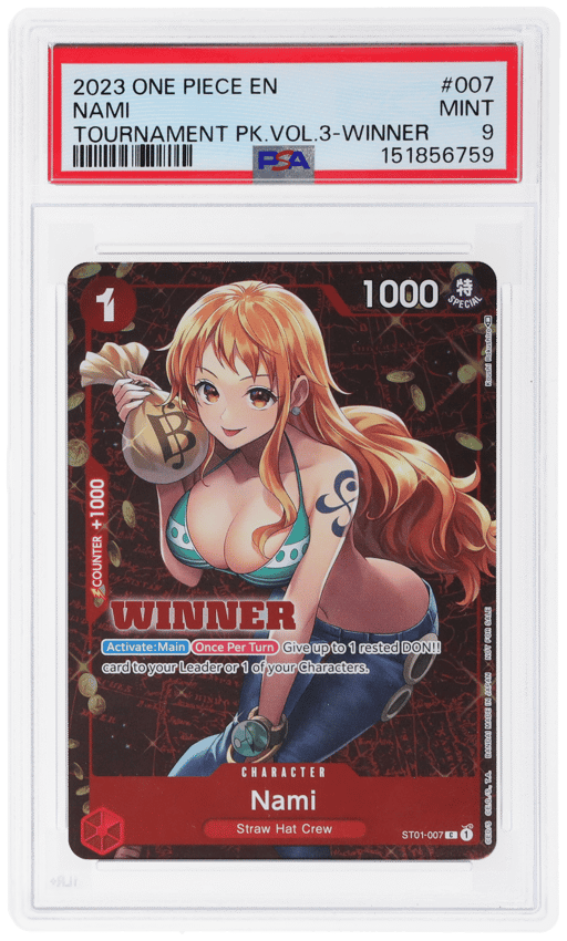 2023 One Piece Promo Tournament Pack Volume 3 Winner Nami #ST01007 PSA 9