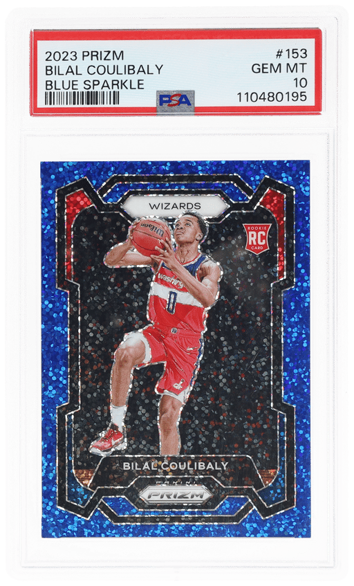 2023 Panini Prizm Blue Sparkle Bilal Coulibaly #153 74/144 PSA 10