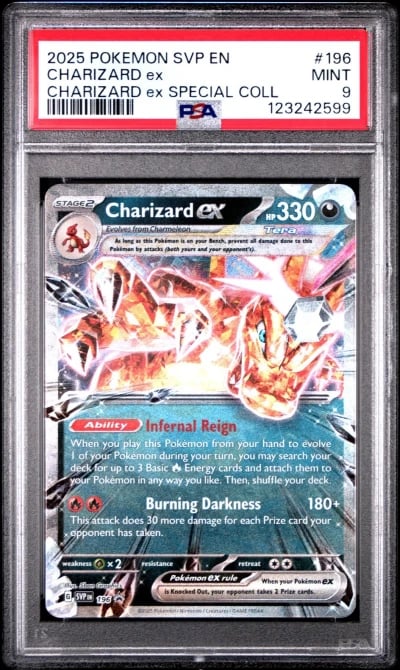 2025 POKEMON SVP EN-SV BLACK STAR PROMO #196 CHARIZARD EX PSA 9