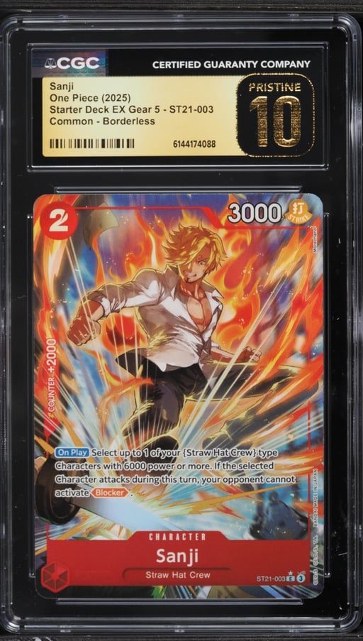 2025 One Piece Starter Deck EX Gear 5 Borderless Alt Art Sanji #ST21-003 CGC 10 PRISTINE