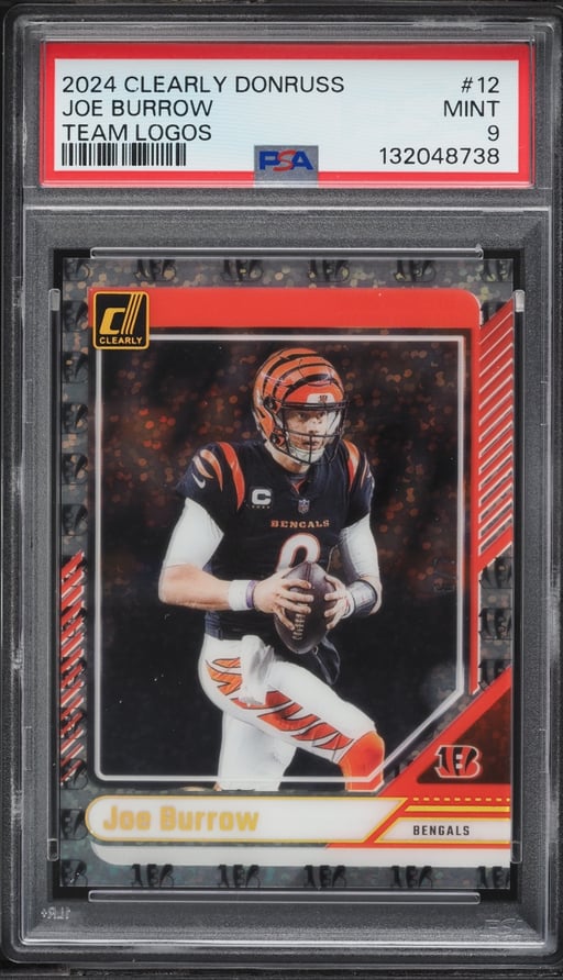 2024 Panini Clearly Donruss Team Logos Joe Burrow /7 #12 PSA 9 MINT
