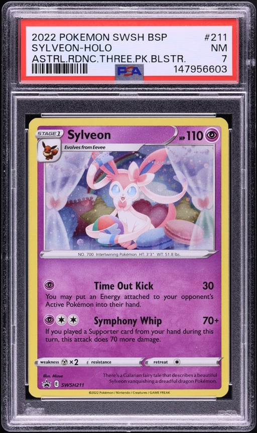 2022 Pokemon Sword & Shield Promo Astral Radiance Cosmos Holo Sylveon #SWSH211 PSA 7 NRMT